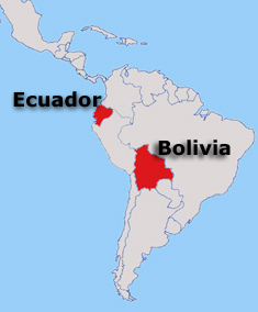 Ecuador and Bolivia Map