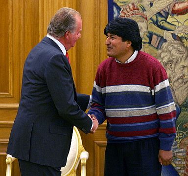 Evo Morales visita al Rey de España